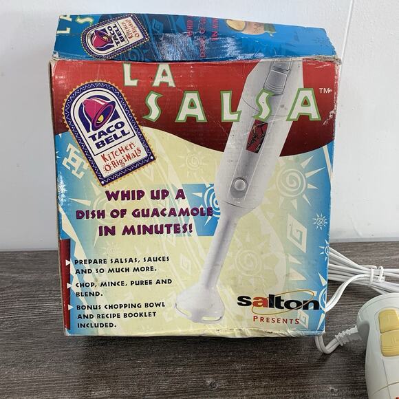 Taco Bell Kitchen Originals La Salsa Electric Handheld Immersion Blender Salton - Picture 2 of 13